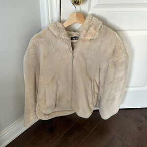 Zara Teddy Bear Fur Jacket Coat
